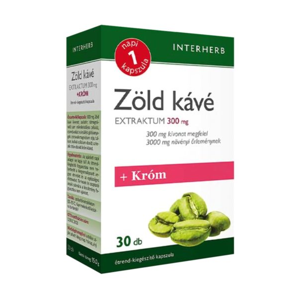 Interherb NAPI1 Zöld kávé Extraktum 300 mg+KRÓM 30 db