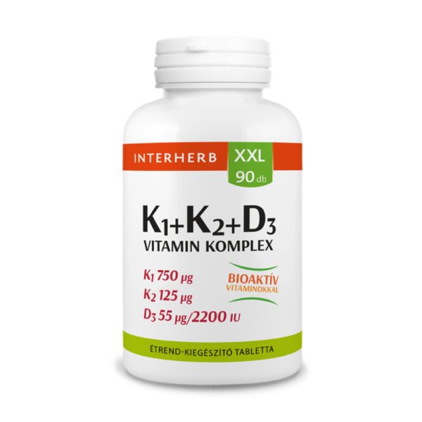 Interherb XXL 90 db K1+K2+D3 Vitamin komplex tabletta