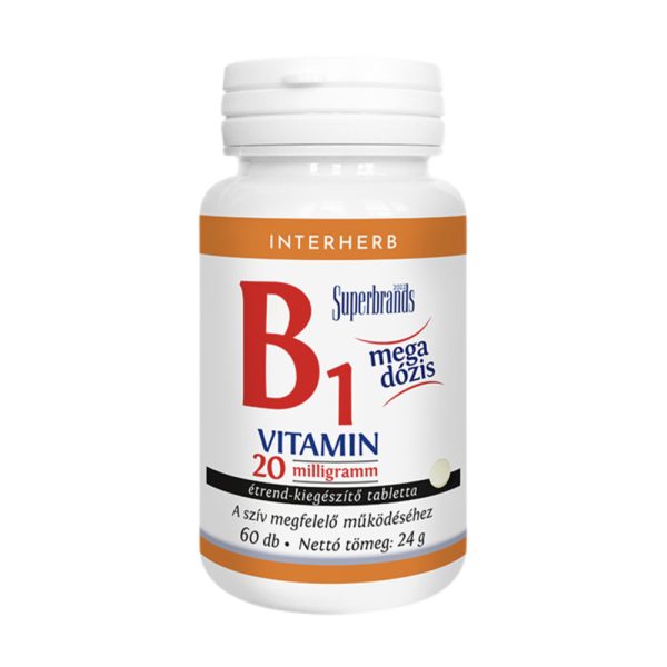Interherb B1-vitamin 20 mg/tabletta 60 db
