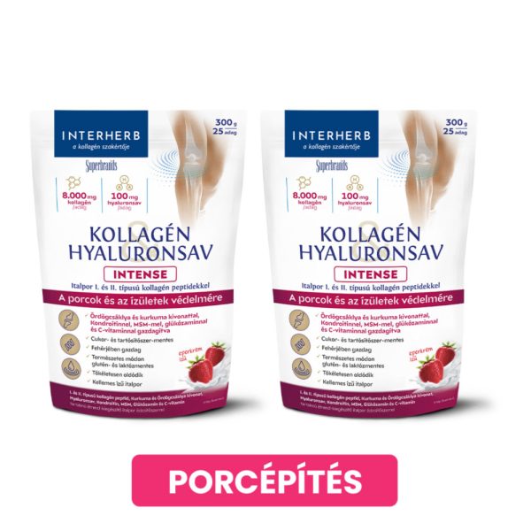 Interherb Kollagén&Hyaluronsav italpor INTENSE Eperkrém ízű 2X300g