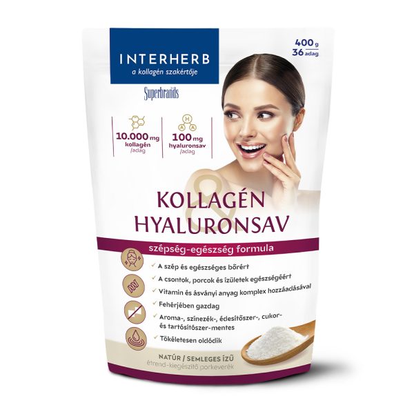 Interherb Kollagén&Hyaluronsav italpor Natúr 400g/36 adag