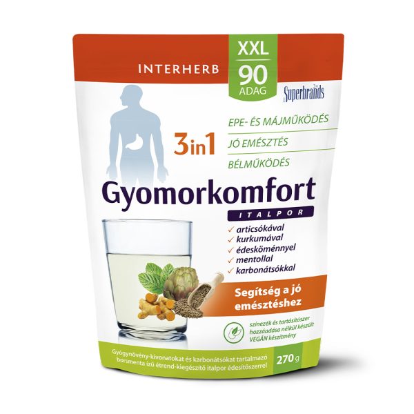 Interherb XXL 90 adag Gyomorkomfort 3in1 borsmenta ízű  italpor 270g