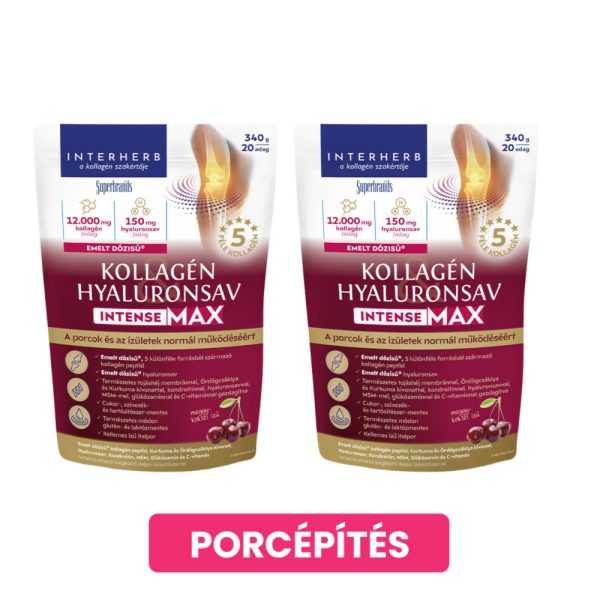 Interherb Kollagén&Hyaluronsav italpor INTENSE-MAX Meggy-k. ízű 2x340g