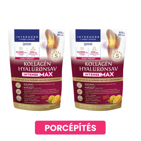 Interherb Kollagén&Hyaluronsav italpor INTENSE-MAX Narancsk. ízű 2x332g
